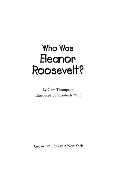 Cover image for book Who Was Eleanor Roosevelt?