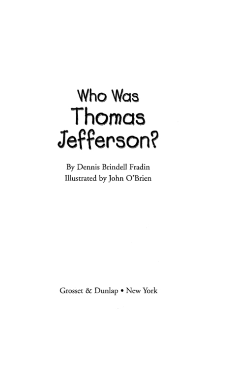Cover image for book Who Was Thomas Jefferson?