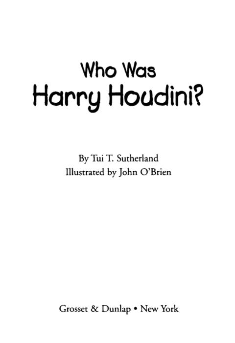 Cover image for book Who Was Harry Houdini?