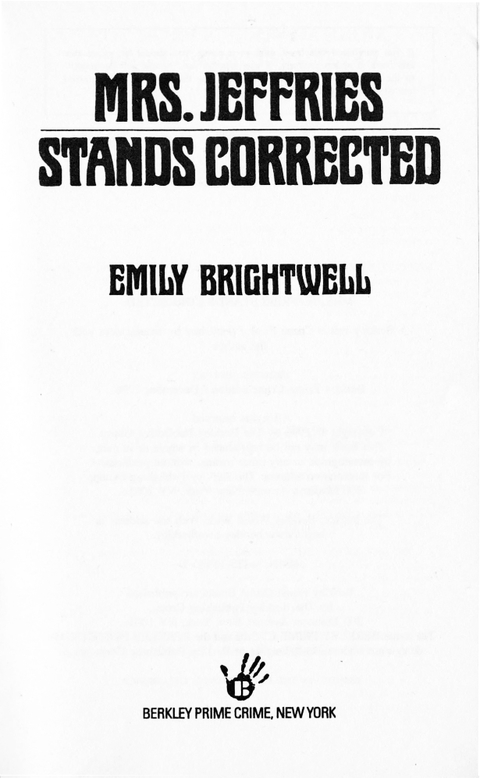 Cover image for book Mrs. Jeffries Stands Corrected