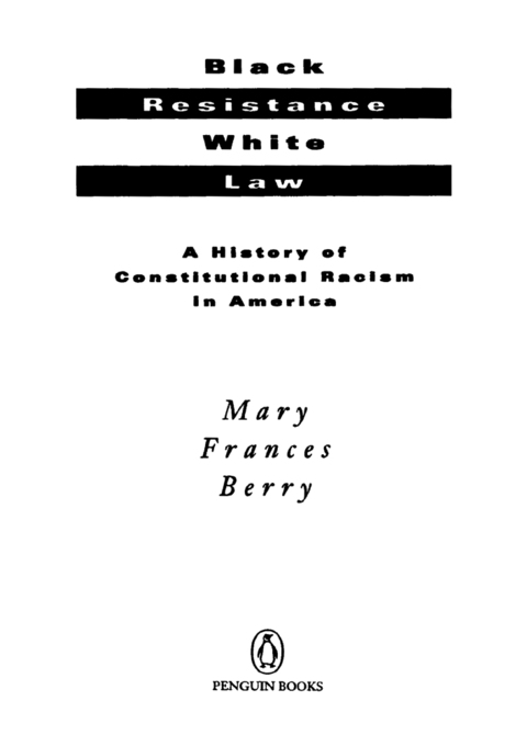 Cover image for book Black Resistance/White Law