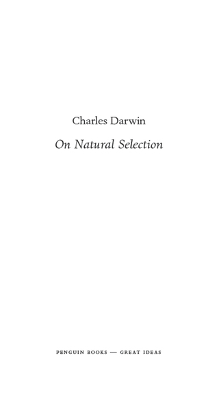 On Natural Selection