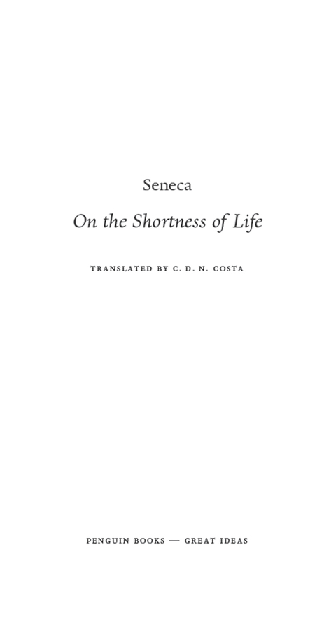 Cover image for book On the Shortness of Life