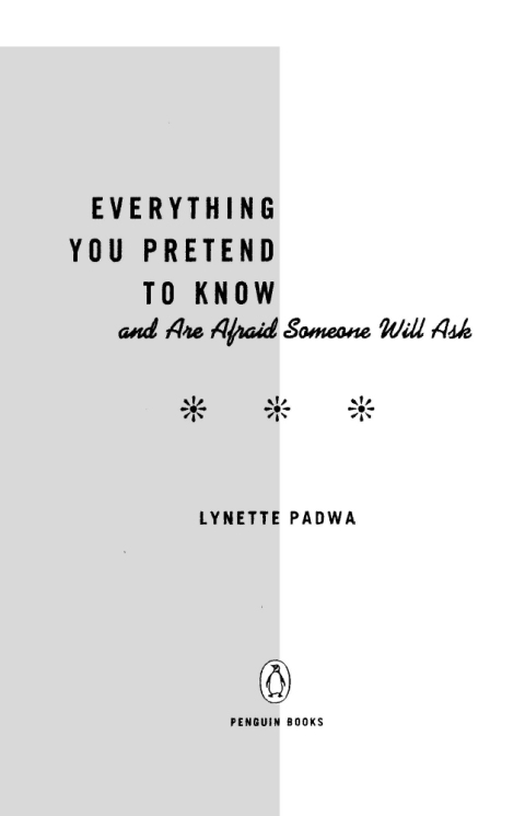 Cover image for book Everything You Pretend to Know and Are Afraid Someone Will Ask
