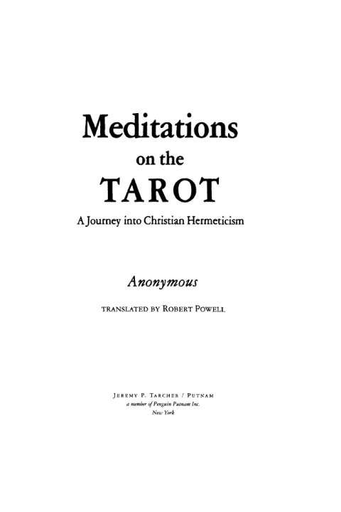 Cover image for book Meditations on the Tarot