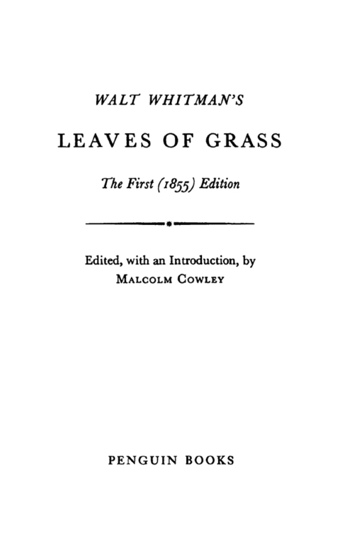Cover image for book Leaves of Grass
