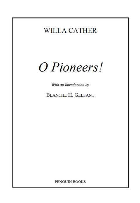 Cover image for book O Pioneers!