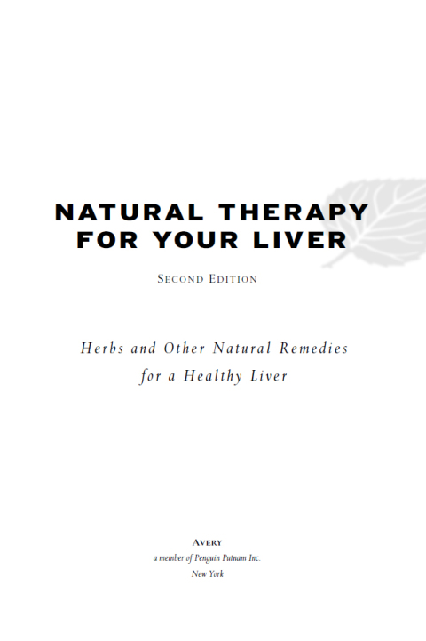 Cover image for book Natural Therapy for Your Liver