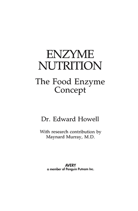 Cover image for book Enzyme Nutrition