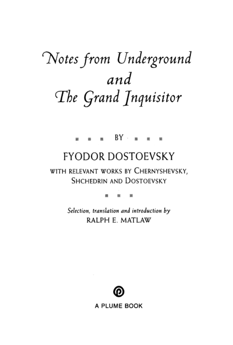 Cover image for book Notes from Underground, the Grand Inquisitor