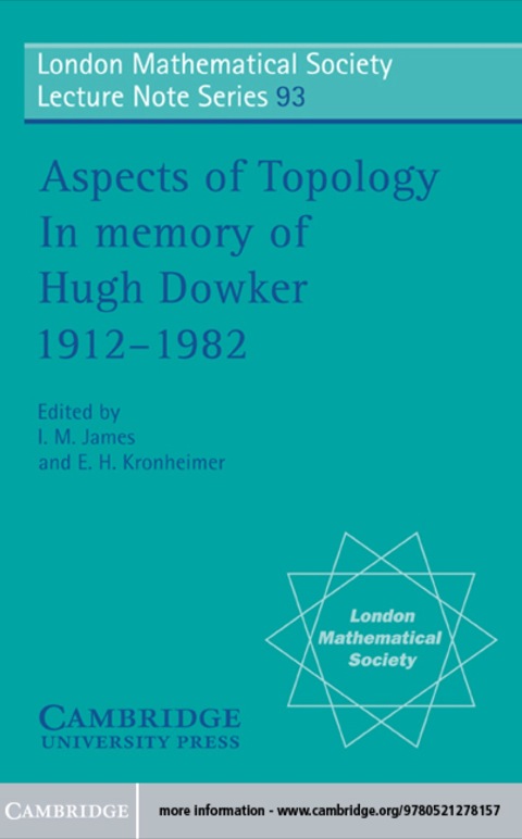 Cover image for book Aspects of Topology