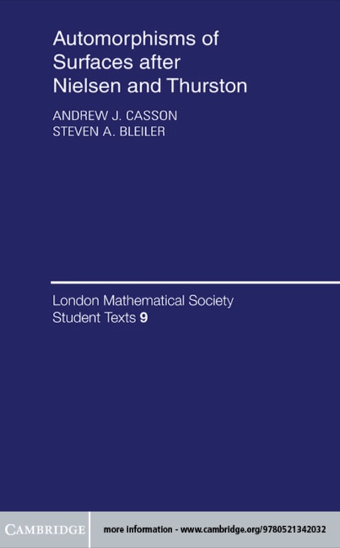 Cover image for book Automorphisms of Surfaces after Nielsen and Thurston
