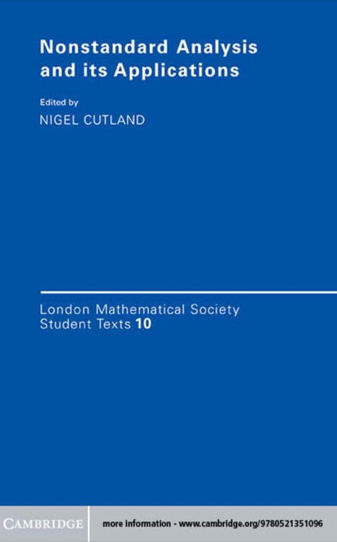 Cover image for book Nonstandard Analysis and its Applications