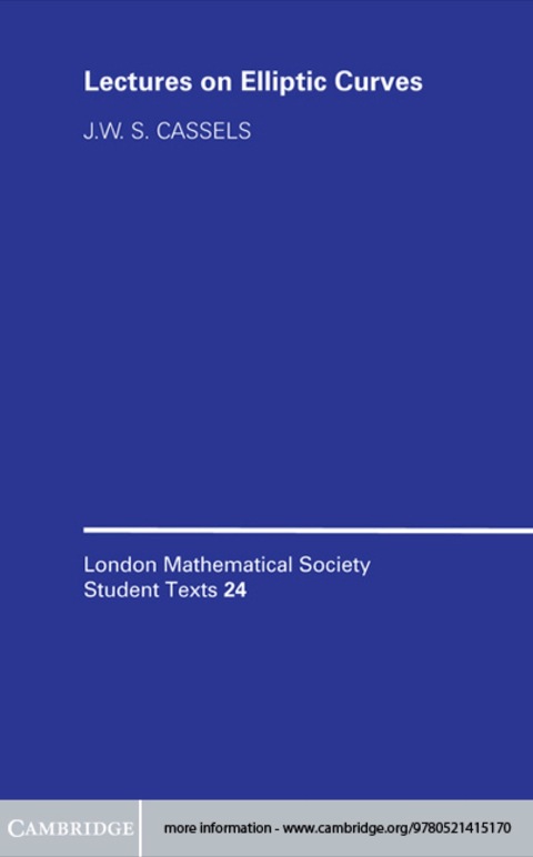 Cover image for book LMSST: 24 Lectures on Elliptic Curves