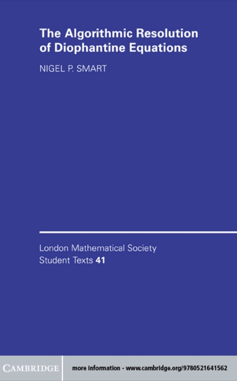 Cover image for book The Algorithmic Resolution of Diophantine Equations