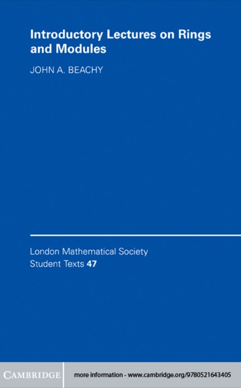 Cover image for book Introductory Lectures on Rings and Modules