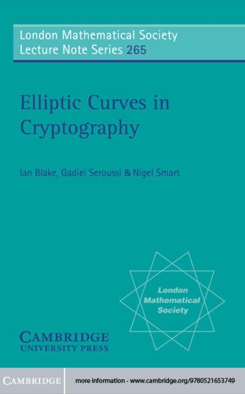 Cover image for book Elliptic Curves in Cryptography