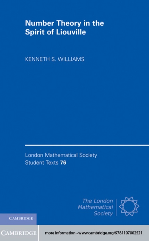 Cover image for book Number Theory in the Spirit of Liouville
