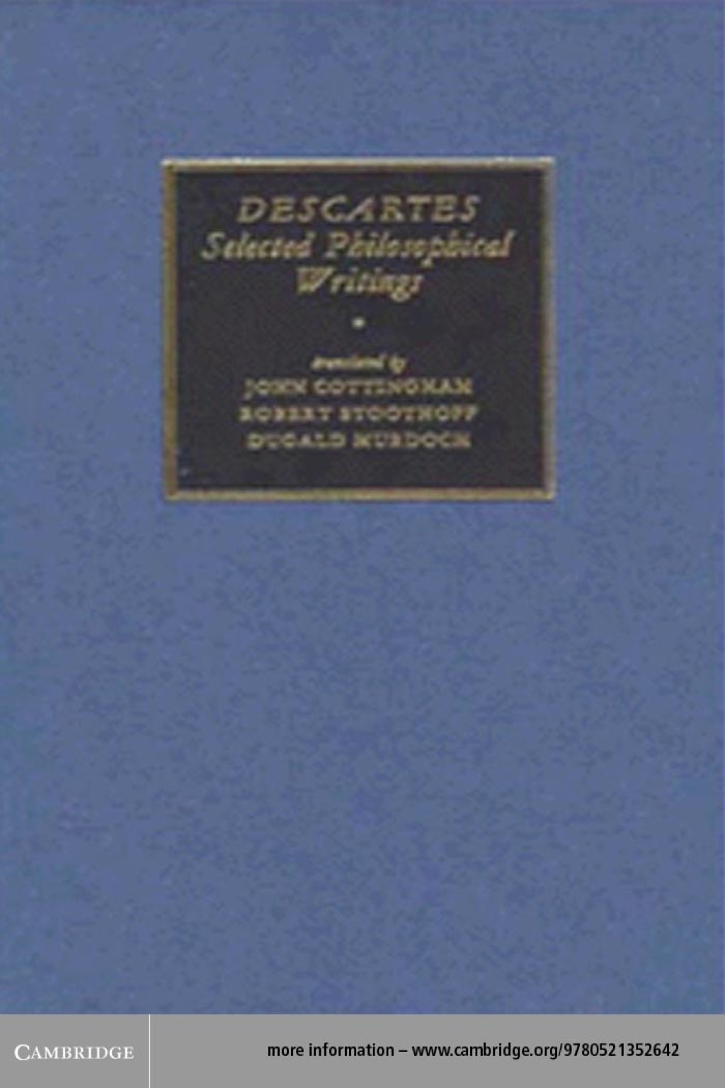 Reflowable Descartes: Selected Philosophical Writings; $36.80