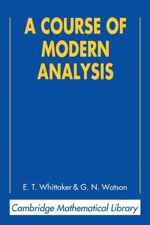 Cover image for book A Course of Modern Analysis