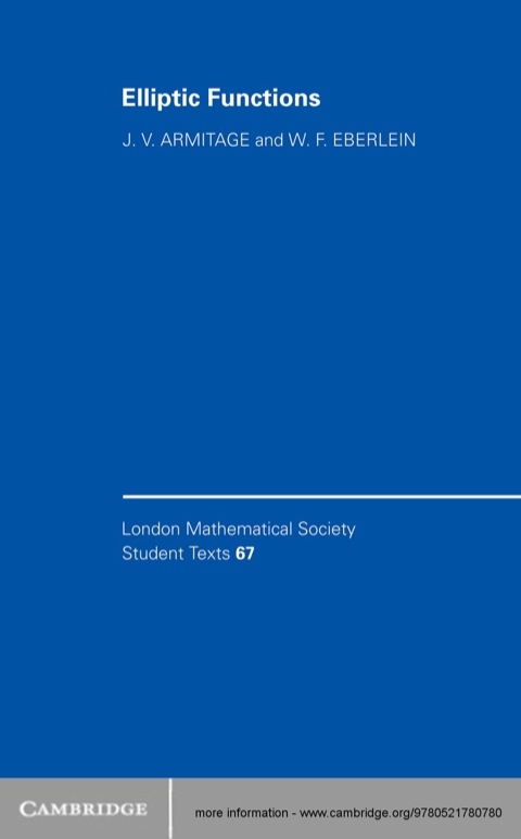 Cover image for book Elliptic Functions