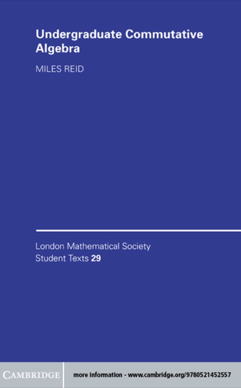 Cover image for book Undergraduate Commutative Algebra