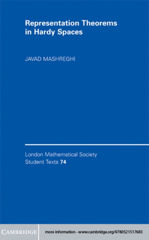 Cover image for book Representation Theorems in Hardy Spaces