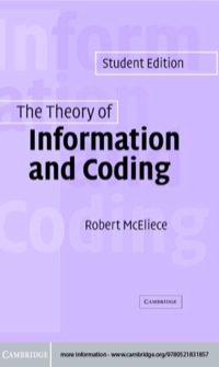 Cover image: The Theory of Information and Coding 1st edition 9780521831857