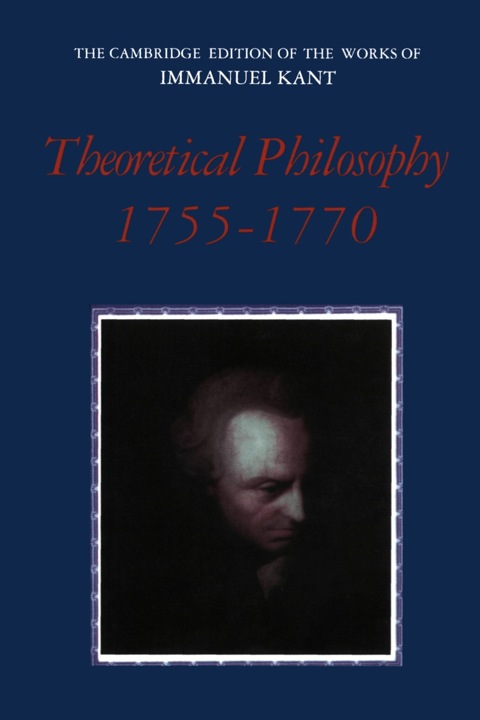 Cover image for book Theoretical Philosophy, 1755–1770