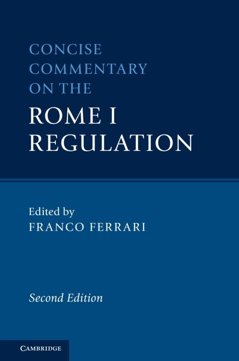 Cover image for book Concise Commentary on the Rome I Regulation