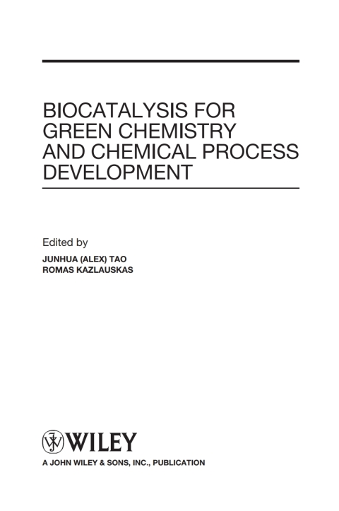 Cover image for book Biocatalysis for Green Chemistry and Chemical Process Development