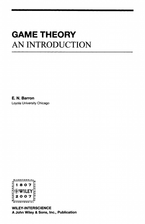 Cover image for book Game Theory