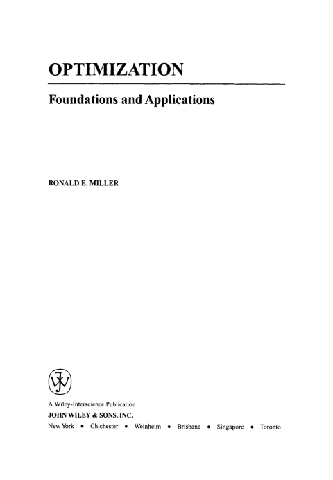 Cover image for book Optimization