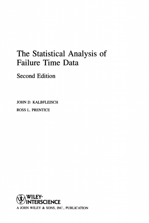 The Statistical Analysis of Failure Time Data 