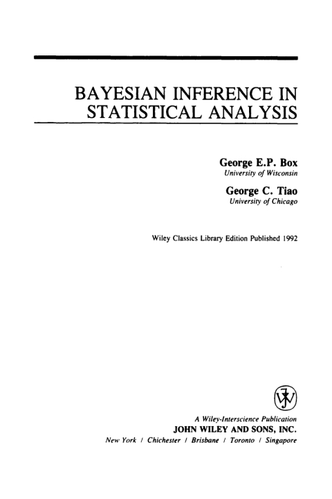 Cover image for book Bayesian Inference in Statistical Analysis