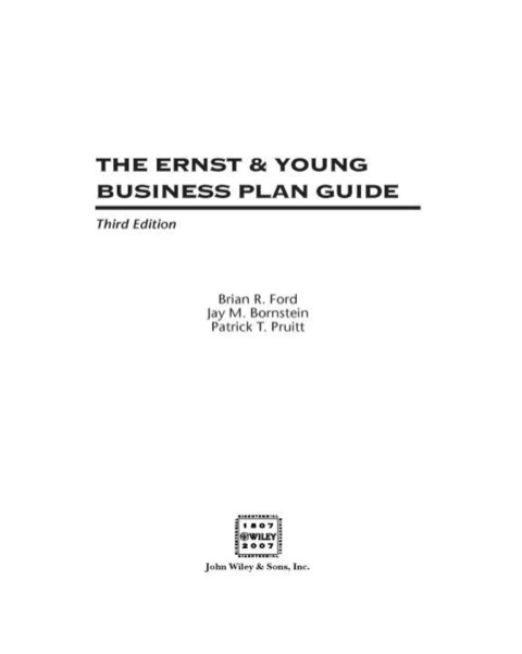 Cover image for book The Ernst & Young Business Plan Guide