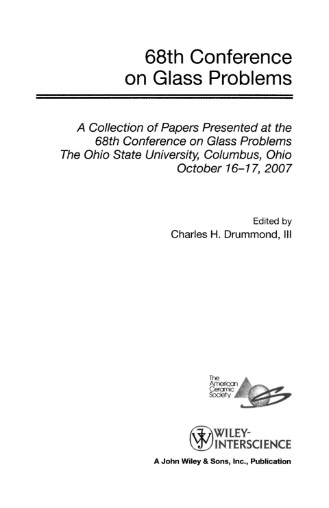 68th Conference on Glass Problems 