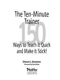 Cover image: The Ten-Minute Trainer 1st edition 9780787974428