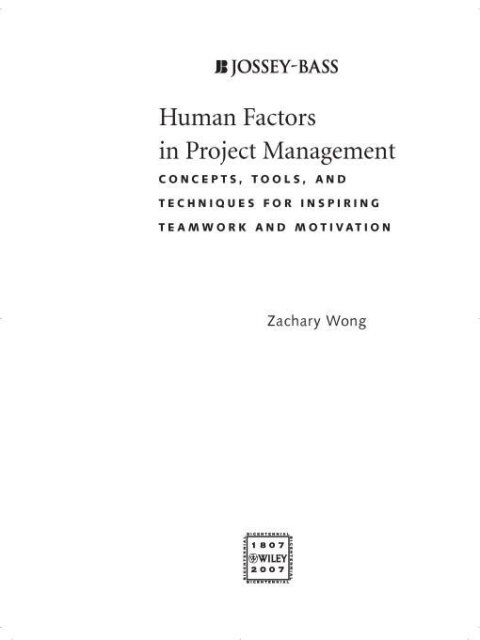Cover image for book Human Factors in Project Management