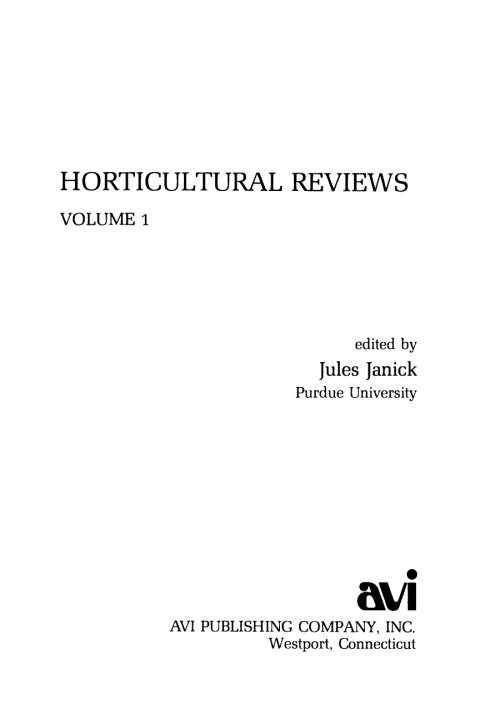 Cover image for book Horticultural Reviews