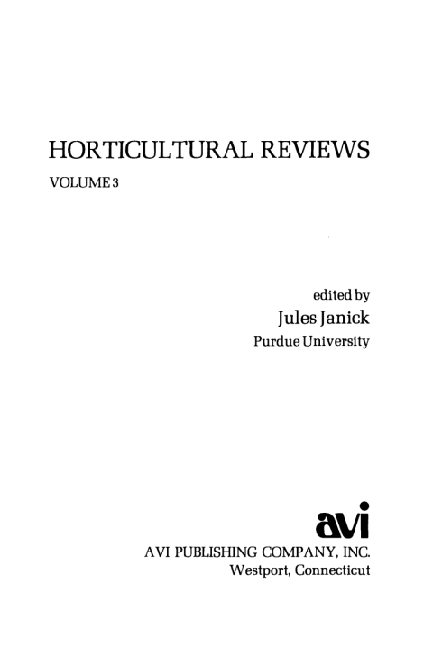 Cover image for book Horticultural Reviews