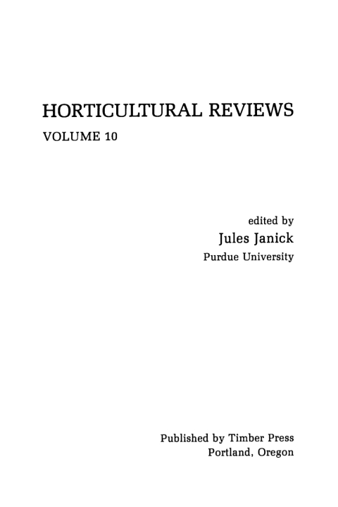 Cover image for book Horticultural Reviews