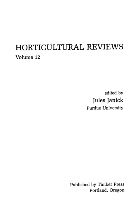 Cover image for book Horticultural Reviews