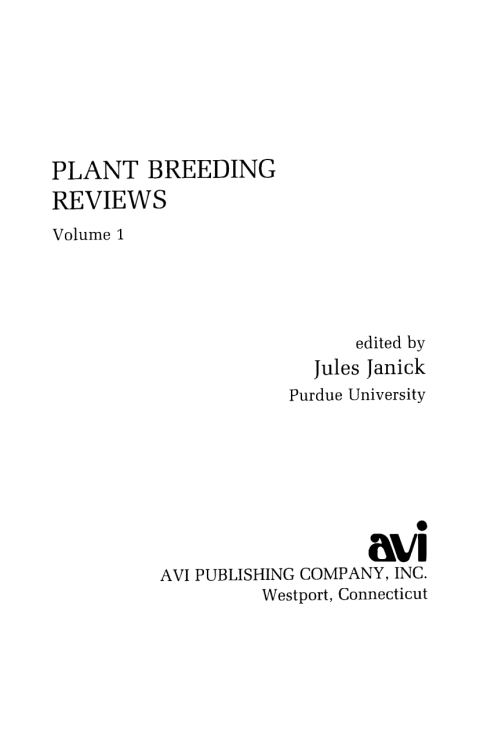 Cover image for book Plant Breeding Reviews