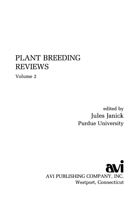 Cover image for book Plant Breeding Reviews