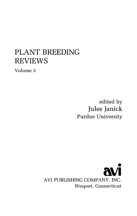 Cover image for book Plant Breeding Reviews