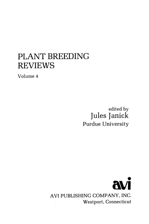 Cover image for book Plant Breeding Reviews