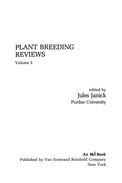 Cover image for book Plant Breeding Reviews