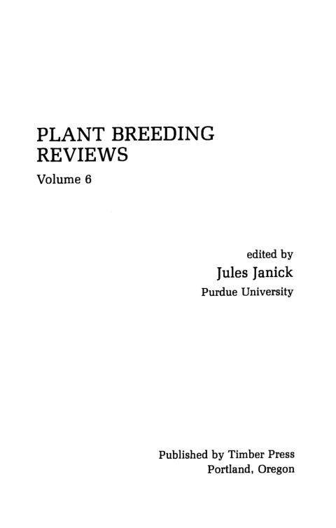 Cover image for book Plant Breeding Reviews
