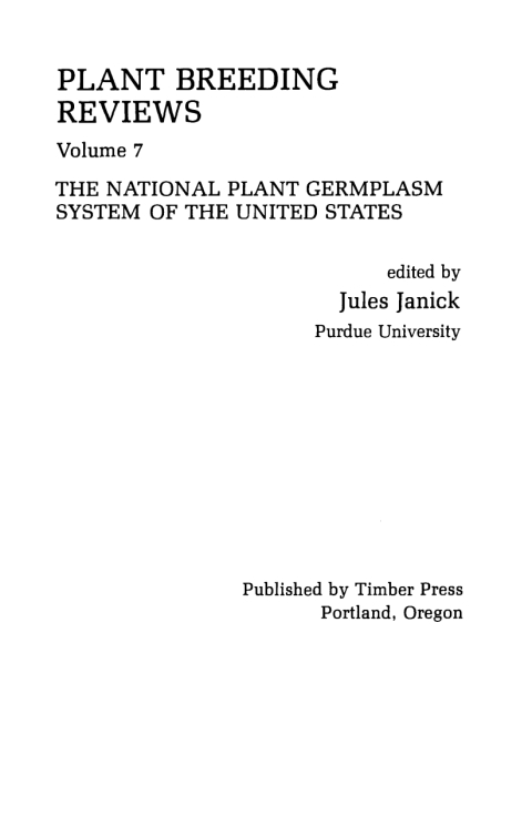 Cover image for book Plant Breeding Reviews